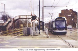 22 Tram approaching David Lane stop