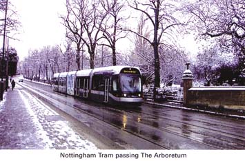 18 Tram passing Arboretum - winter scene