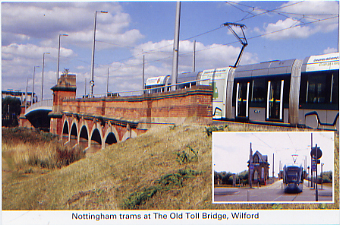 34 Nottingham trams at The Old Toll Bridge, Wilford