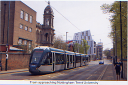 51. Nottingham tram passing School of Art
