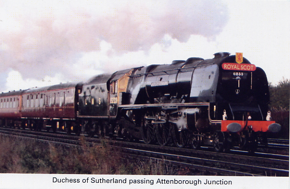 29 Duchess of Sutherland passing Attenborough Junction